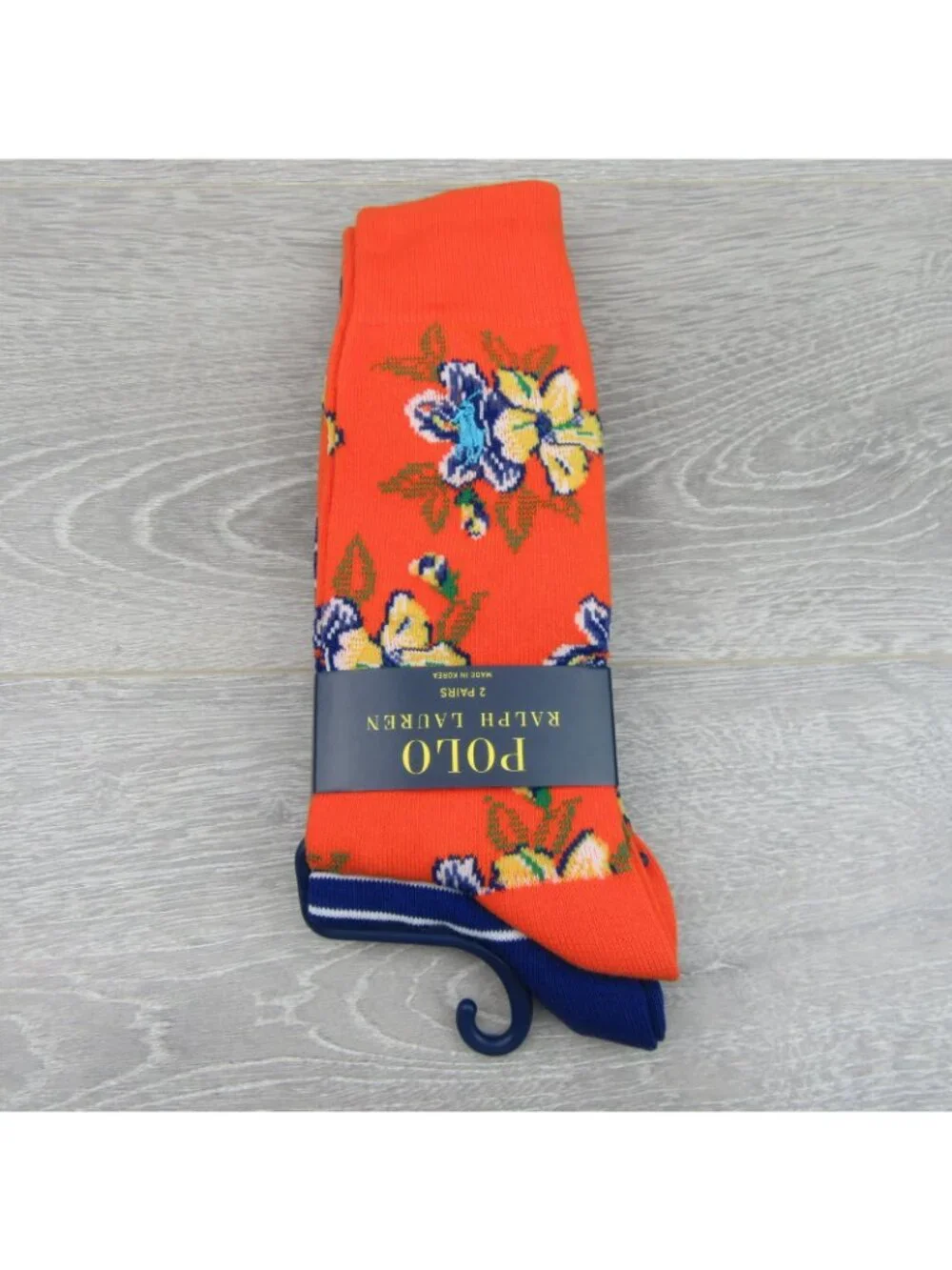 Polo Ralph Lauren Tropical Floral & Stripe Socks Men's Size 6-12.5 (2 PAIRS) NEW